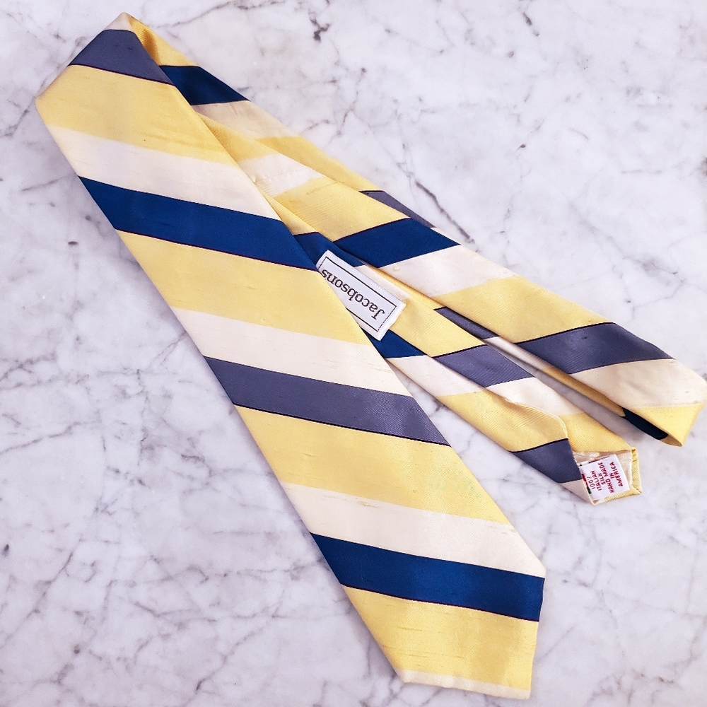 Vintage Dupioni Silk Striped Tie